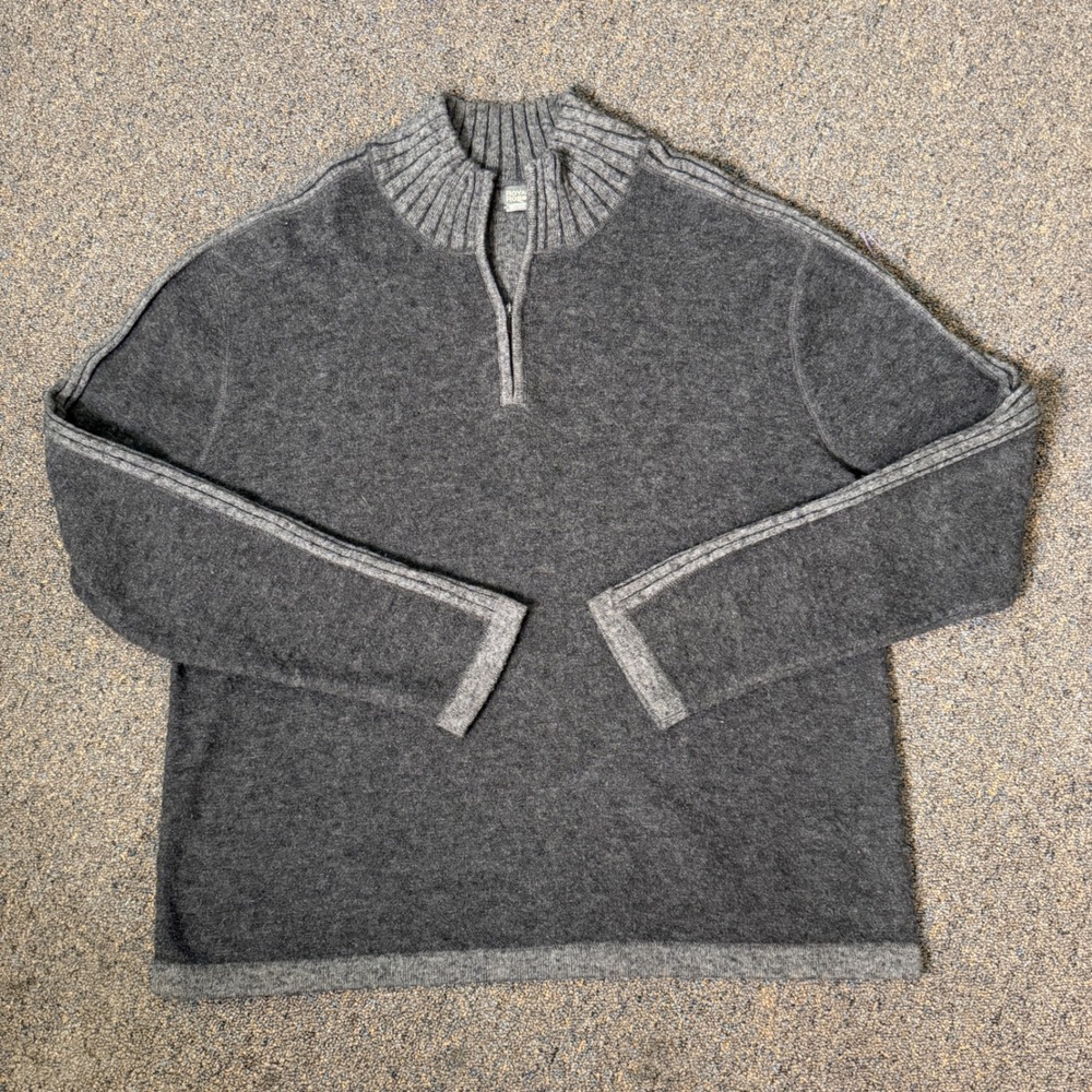 Royal Robbins Men's Wool Blend Gray Long Sleeve 1/4 Zip Sweater XXL/2XL EUC